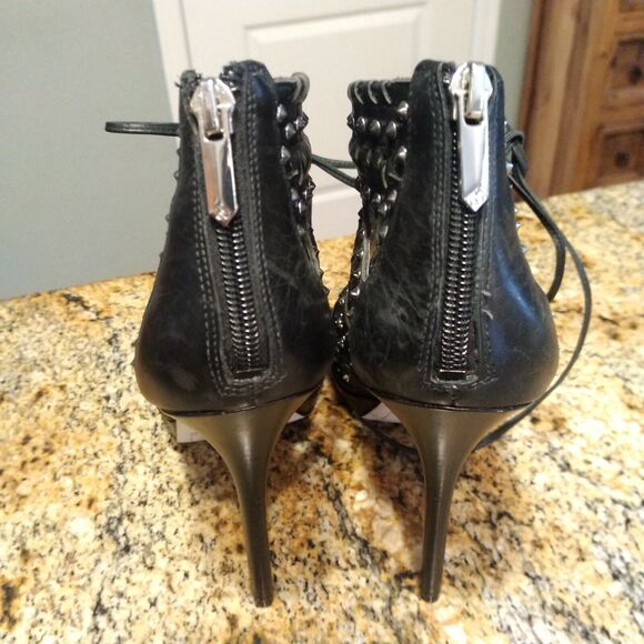 Sam Edelman Elyese Black Leather Studs Open Toe Sandals Women's Size 9 M - Picture 9 of 14